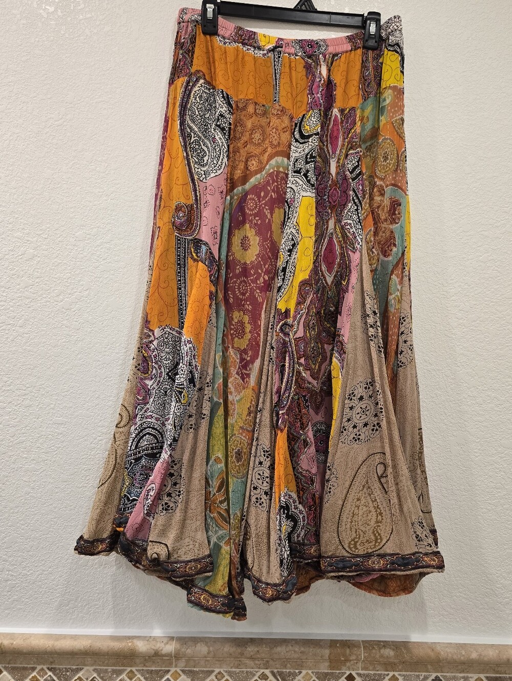 Vintage Boston Proper Bohemian Patchwork Maxi Skirt Small - Picture 3 of 6